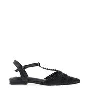 Xti Womens Net T Bar Flat Sandals, Black image