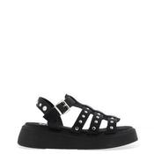 Xti Womens Faux Leather Caged Stud Platform Sandals, Black image