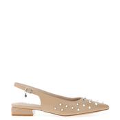 Xti Womens Faux Leather Stud Sling Back Shoes, Beige image