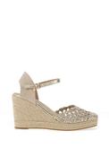 Xti Womens Metallic Net Espadrilles, Gold image