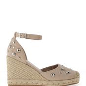 Xti Womens Faux Suede Wedged Espadrilles, Taupe image