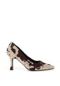 Xti Womens Cow Printed Court Heeled Shoes, Neutral image