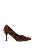 Xti Womens Animal Print Pointed Heel Court Shoes, Brown image