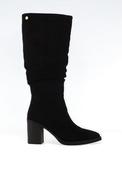 Xti Womens Gathered Knee High Heeled Boots, Black image
