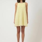 YAS Crimo 3D Petal with Frayed Trim Detail Midi Dress, Yellow image