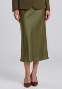 Y.A.S Pella Satin High Waisted Midi Skirt, Green image