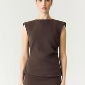 YAS Pina Sleeveless Top, Chocolate Brown image