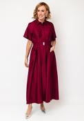 Y.A.S Simana Button Front Shirt Dress, Wine image