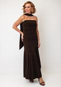 Yas Godita Bandeau Scarf Detail Dress, Brown image