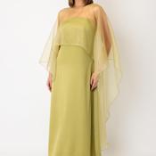 YAS Vima Bandeau with Shawl Maxi Dress, Green image