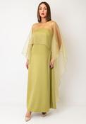 YAS Vima Bandeau with Shawl Maxi Dress, Green image