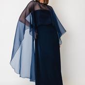 YAS Vima Bandeau with Shawl Maxi Dress, Navy image