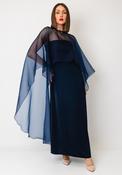 YAS Vima Bandeau with Shawl Maxi Dress, Navy image