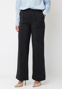 YERSE Checked Wide Leg Trousers, Navy image