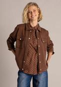 Yest Saskia Button Up Overshirt, Brown image