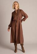 Yest Sela Polka Dot with Belt Detail Shirt Dress, Brown image