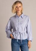 Yest Sona Button Up Striped Shirt, Blue and White image