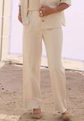 Yest Kristina Wide Leg Trousers, Cream image