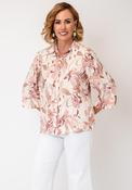 Yest Floral Print Button Down Blouse, Pink Multi image