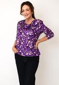 Yew Abstract Print Blouse, Purple Multi image