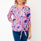 YEW Abstract Botanical Print Top, Pink Multi