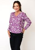 Yew Zebra-Style Print Blouse, Purple and White image