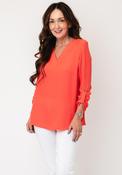 YEW V-Neck Blouse, Coral image