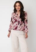 Yew Mixed Abstract Print Blouse, Pink Multi image