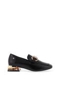 Zanni &amp; Co Hahoe Distressed Textile Block Heeled Loafers, Black image