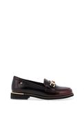 Zanni &amp; Co Phan Thiet Gold Buckle Patent Loafers, Wine image
