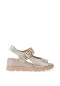 Zanni &amp; Co. Pheung Velcro Strap Wedge Sandals, Gold image