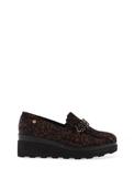 Zanni &amp; Co Renzhai Crushed Velvet Gem Link Wedge Loafers, Brown image