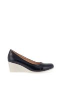 Zanni &amp; Co. Ruwais Faux Patent Leather Wedge Shoes, Navy image