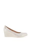 Zanni &amp; Co. Ruwais Faux Pearl Leather Wedge Shoes, Neutral Pearl image