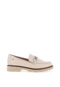 Zanni &amp; Co. Saphin Colour Blocked Loafers, Nude &amp; Champagne image
