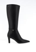 Marco Tozzi Faux Leather Heeled Knee High Boots, Black image