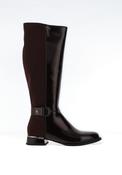 Zanni &amp; Co Jinji Faux Patent Flat Knee-High Boots, Chocolate Brown image