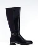 Zanni &amp; Co Jinji Faux Patent Flat Knee-High Boots, Navy image