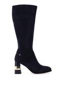 Zanni &amp; Co Belawon Knee High Heeled Boots, Navy image