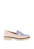 Zanni &amp; Co. Saphin Colour Blocked Loafers, Nude &amp; Blue image