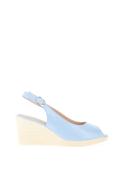 Zanni &amp; Co. Aryan Faux Patent Wedge Sandals, Blue image