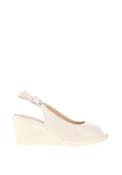 Zanni &amp; Co. Aryan Faux Patent Wedge Sandals, Cream image