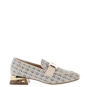 Zanni &amp; Co. Laocai Tweed Heeled Loafers, Blue