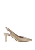 Zany Shimmer Sling Back Court Shoes, Beige image
