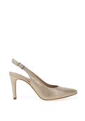 Zany Shimmer Sling Back Court Shoes, Beige image