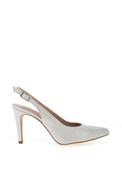 Zany Shimmer Sling Back Court Shoes, Silver image