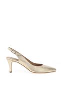 Zany Shimmer Sling Back Court Shoes, Gold image