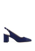 Zany Shimmer Croc Effect Heeled Shoe, Royal Deep Blue image