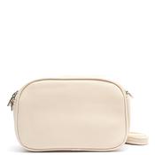 Zen Collection Pebbled Faux Leather Triple Pocket Crossbody Bag, Light Beige image