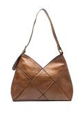 Zen Collection V-Cut Faux Leather Shoulder Bag, Tan image